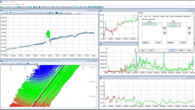 Pipeline inspection data from Teledyne TSS pipe tracker