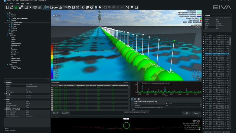 Statistical tools for pipeline inspection in NaviModel