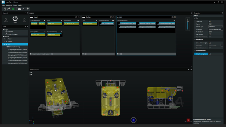 NaviPac 4.2 refined dynamic weighted positioning gives greater control and flexibility over how transponders are utilised within your ROV setup