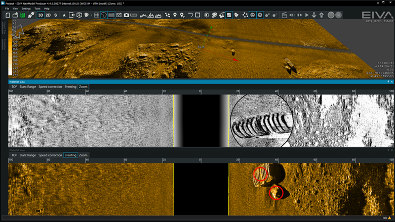 Multiple sidescan sonar representations in NaviModel