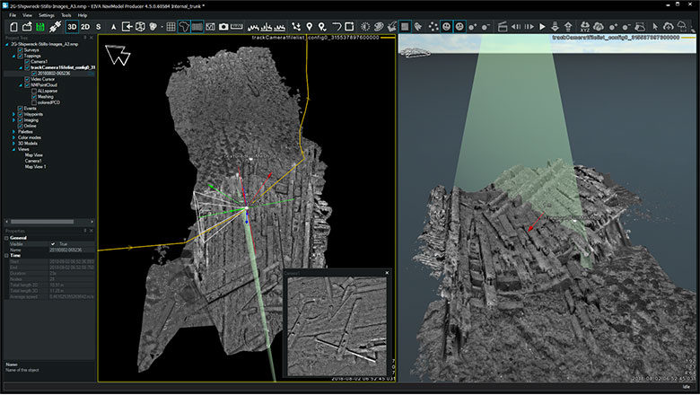 3D mesh reconstruction using EIVA’s VSLAM software on underwater survey images of a wreck